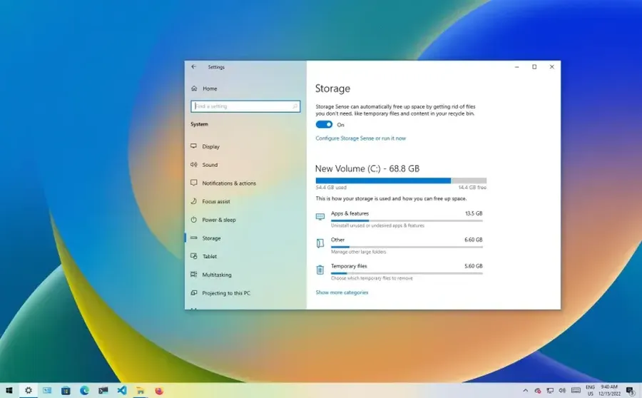 Steps to clear temporary files and free up space on Windows