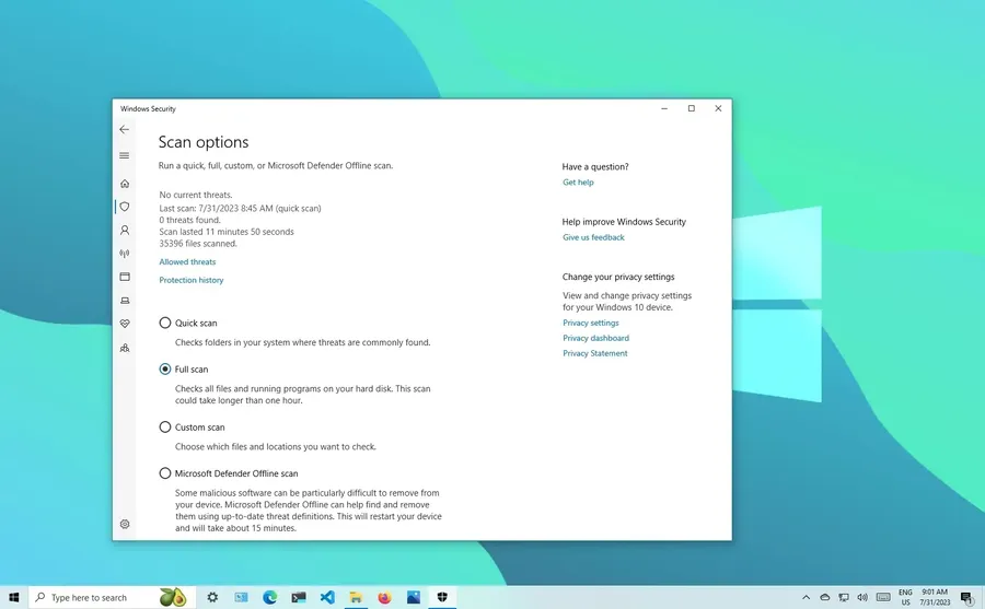 How to perform a virus scan on your Windows PC