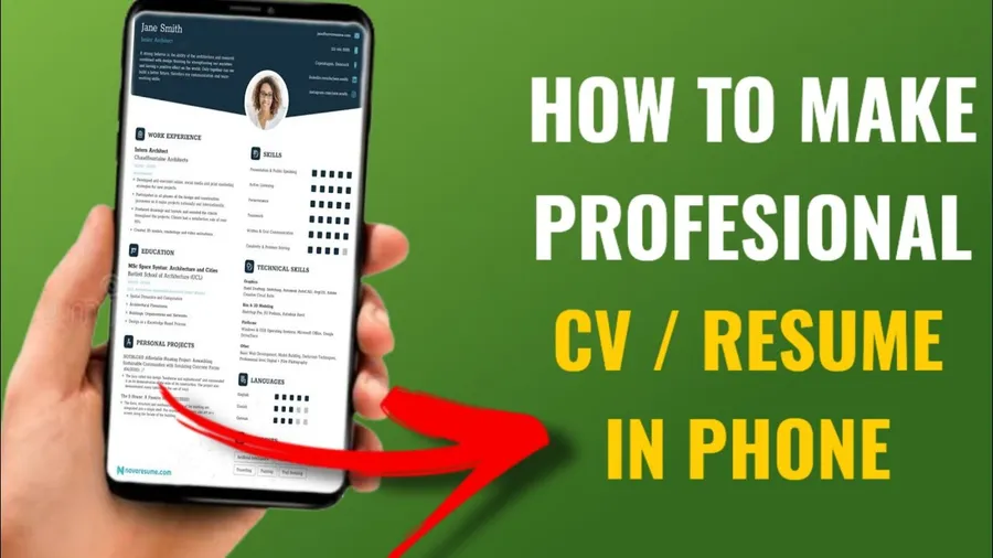 Guide on how to create a professional CV using your phone