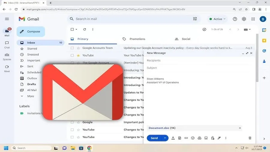 How to send files and documents via Gmail