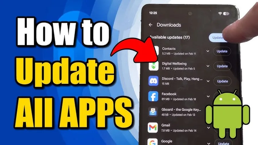 How to update apps on Android Play Store step by step screenshot