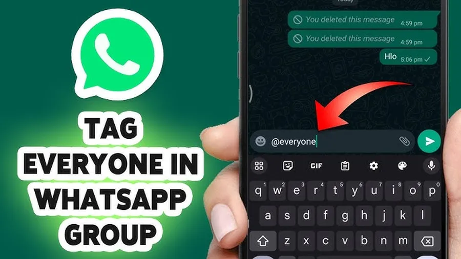 How to Tag Someone in a WhatsApp Group WhatsApp group chat showing @mention tagging screenshot