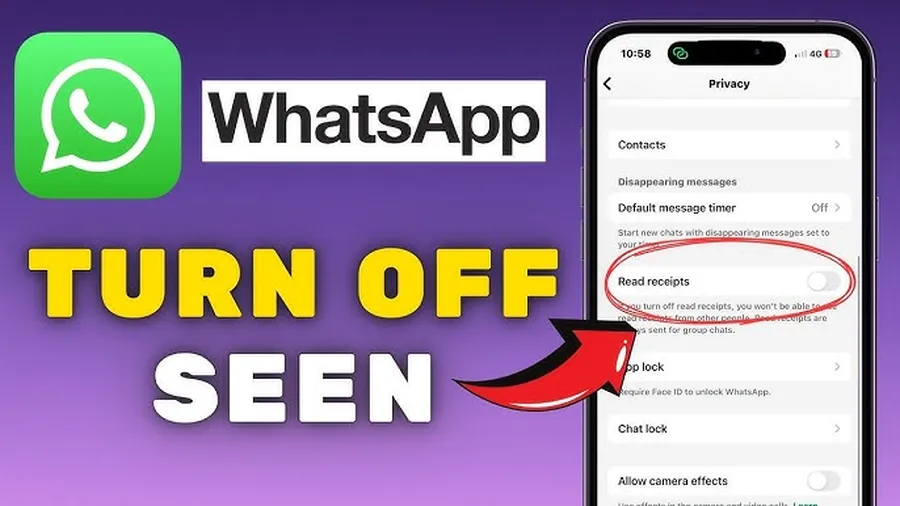 WhatsApp privacy settings read receipts toggle screenshot