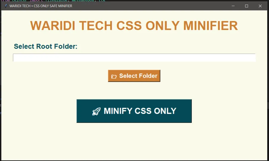 Code Minifier Utility Professional code minifier for HTML, CSS, and JS