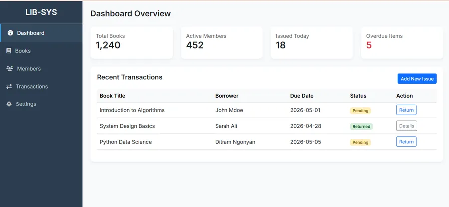 Library Management System Digital library and book tracking management system
