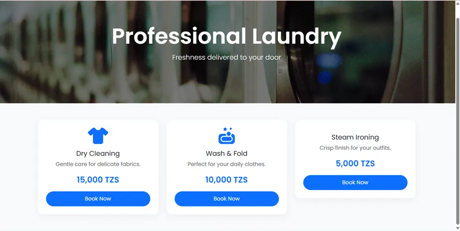 Laundry Service Platform Laundry and dry cleaning service management website